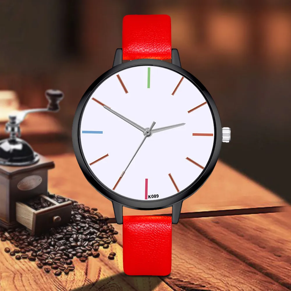 2019 Новое поступление модные черные роскошные дамские часы простые кожаные