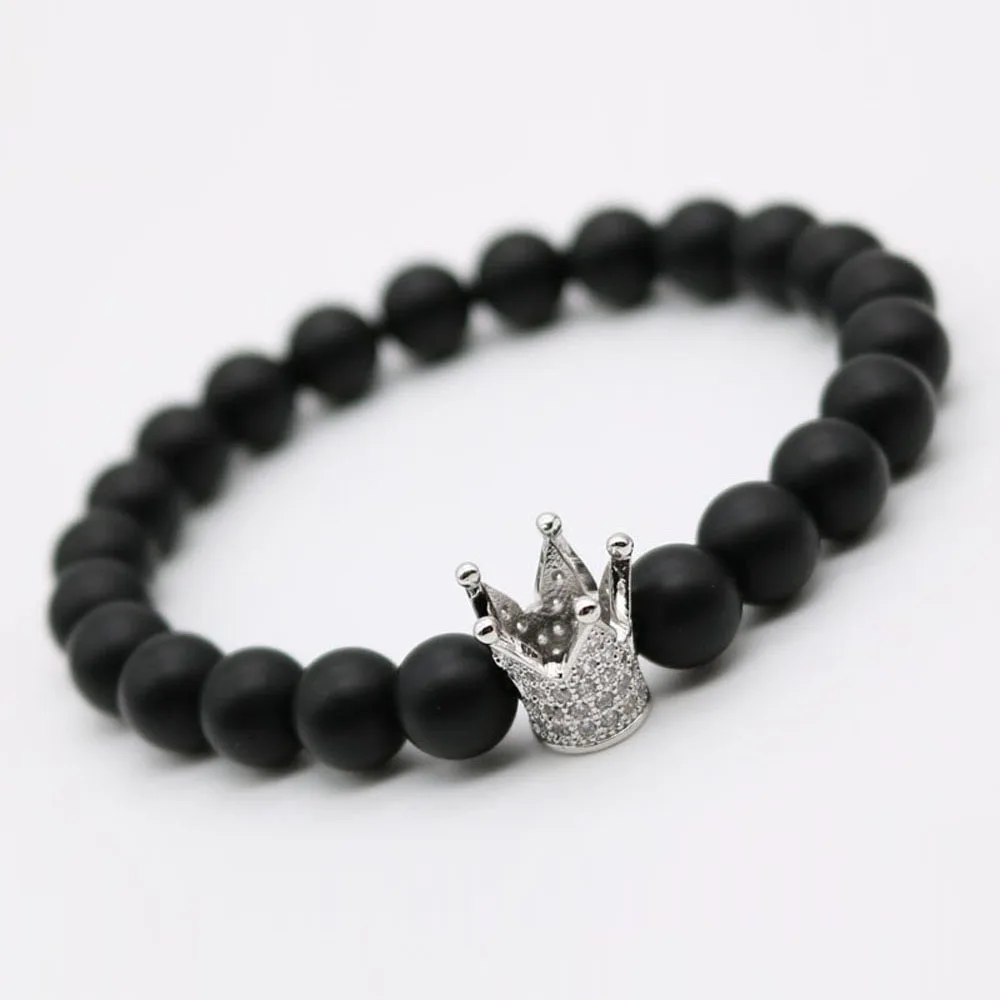 (10 шт./лот) мужской браслет из нержавеющей стали с микро-закрепкой CZ короной Анил