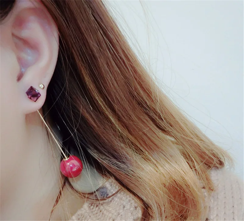 Сладкий 5 Цвет Жемчужные Серьги Конфеты Цвета Коробка Женщины Кристалл Девушка