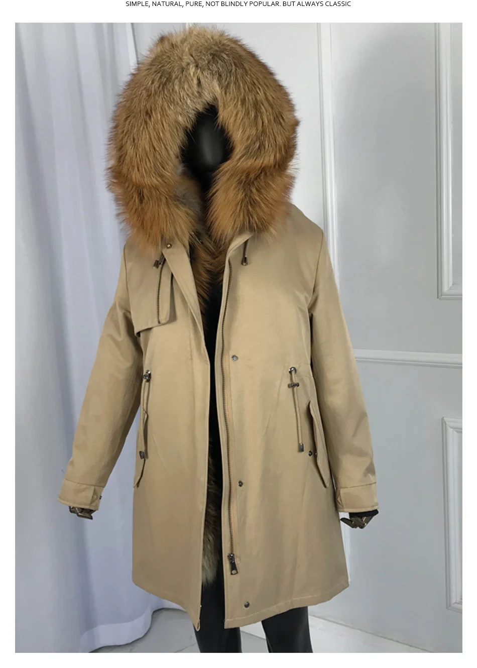 Парки из настоящего меха для Для женщин зимняя верхняя одежда с red fox меховым воротником, с капюшоном, с подкладкой большой толстовка с принтом лисьей морды пальто с мехом Куртка Толстая теплая куртка для оптоволоконного кабеля