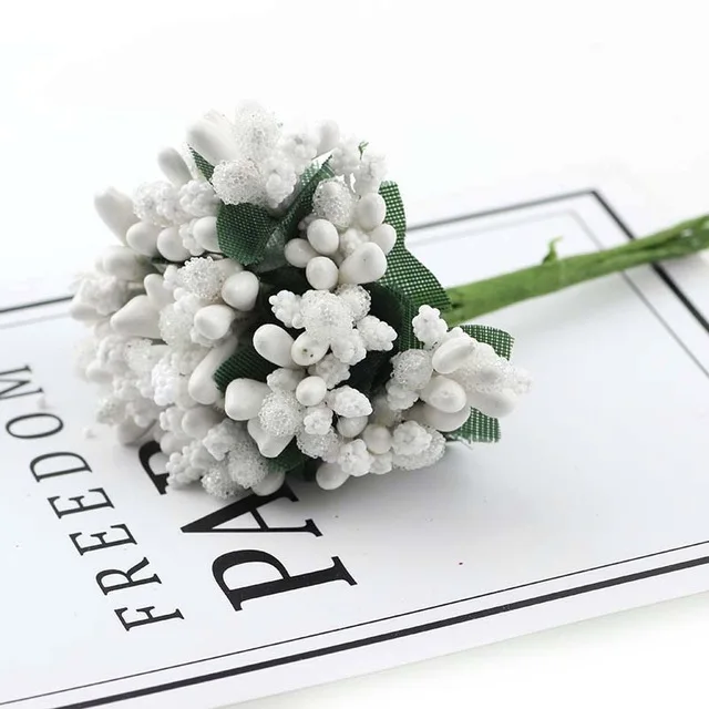 white-B 144 шт Новые искусственные мини-цветы из пенопласта для дома, свадьбы, украшения автомобиля, искусственные розы для рукоделия, букет, подарочная коробка. J - Цвет: white-B