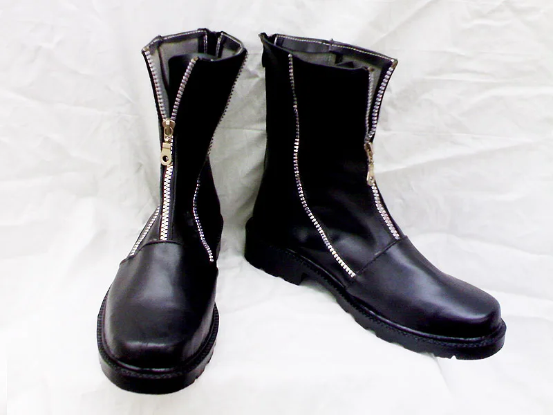 

Final Fantasy VII FF7 облако обувь Strife панковский Косплэй и молнией; Ботинки на молнии