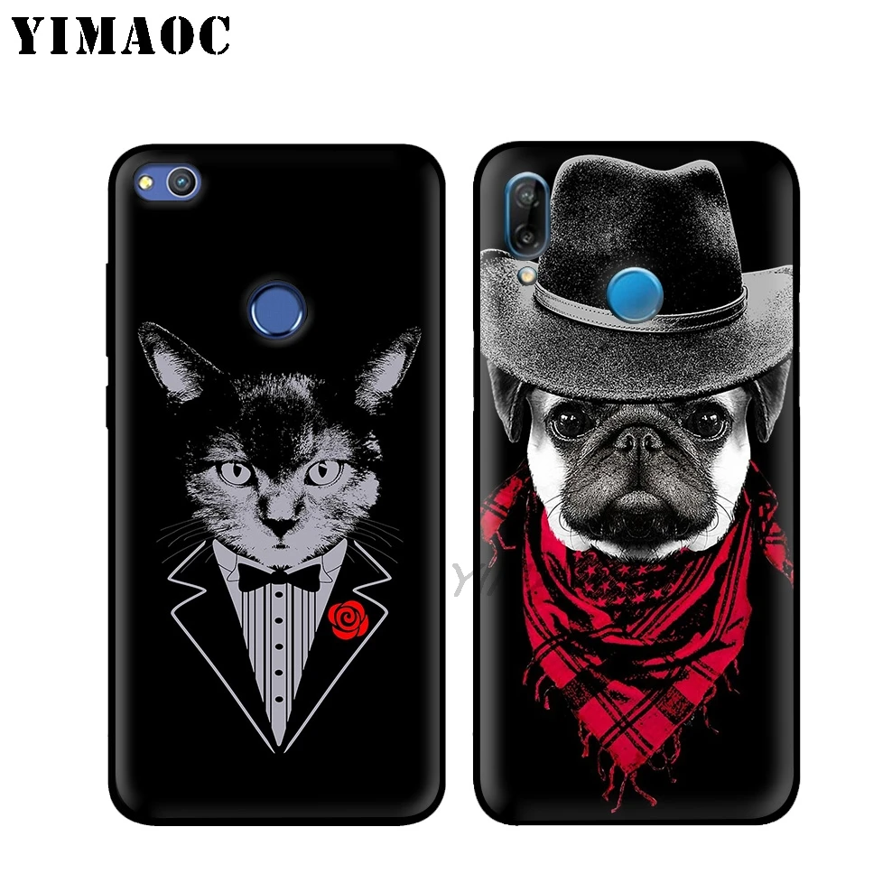 YIMAOC Кот-Гангстер бандана мягкий чехол для huawei P30 P20 Pro P10 P9 P8 2015 2017 P Smart плюс Z 2019 Nova 5i 4