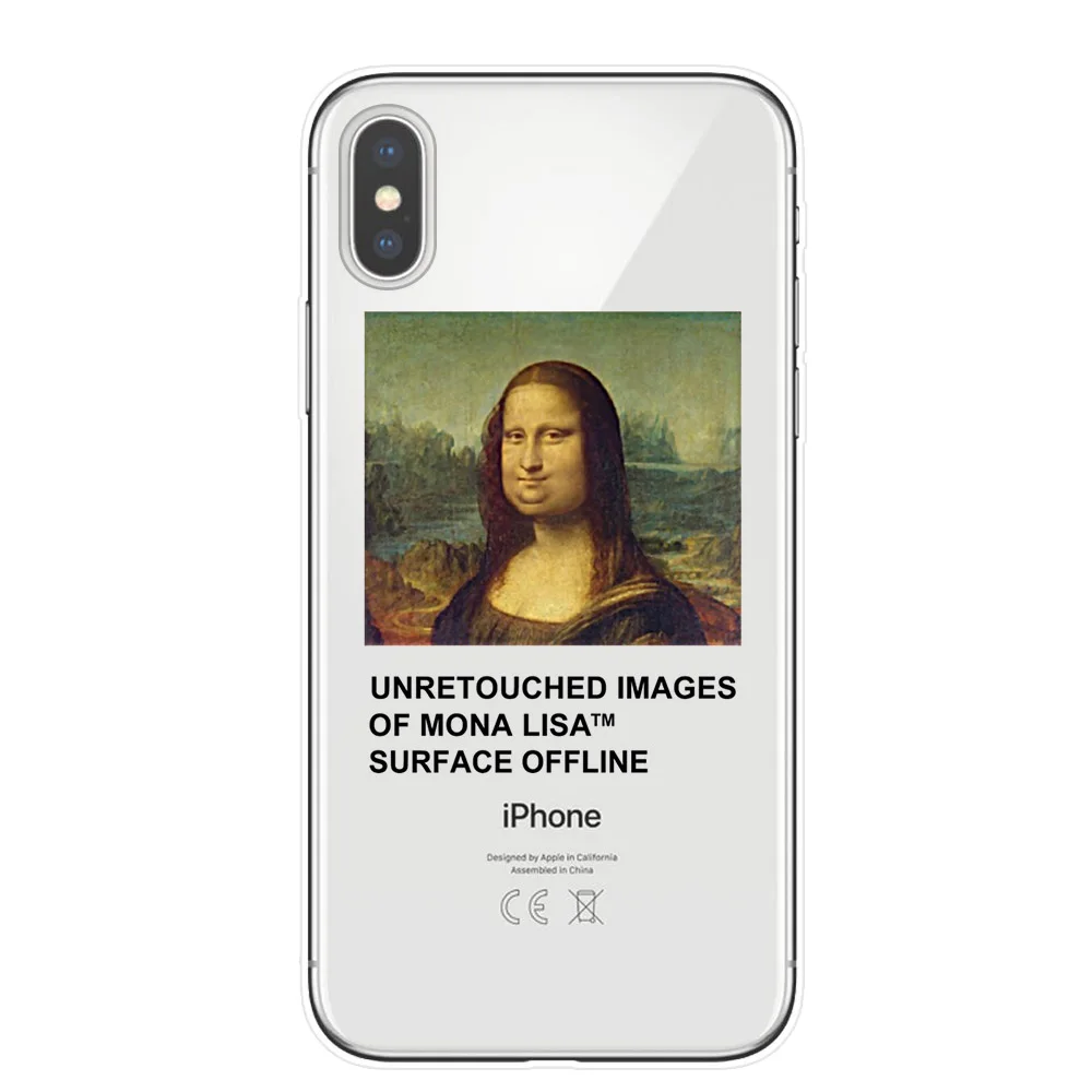 Чехол из ТПУ для iPhone xr x XS MAX 5S SE 6 6s 7 8 plus Funny Mona Lisa |