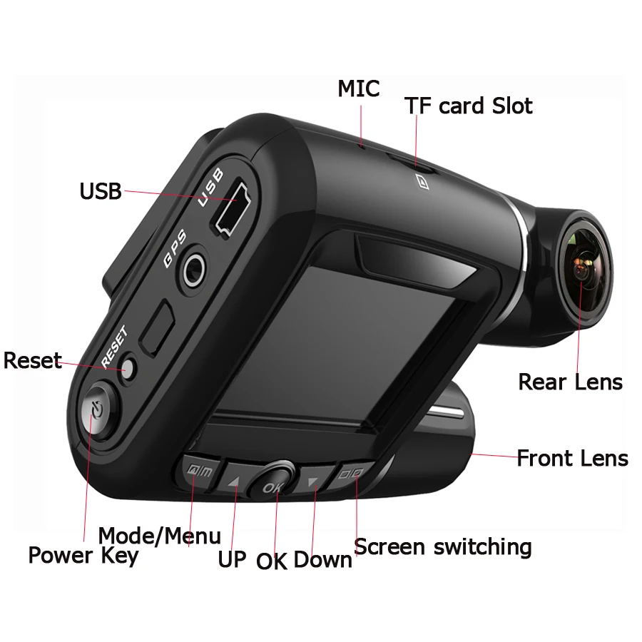 Dealcoo Dash Cam FHD Dual 1080 P + Автомобильный dvr видеомагнитофон Camer видеорегистратор