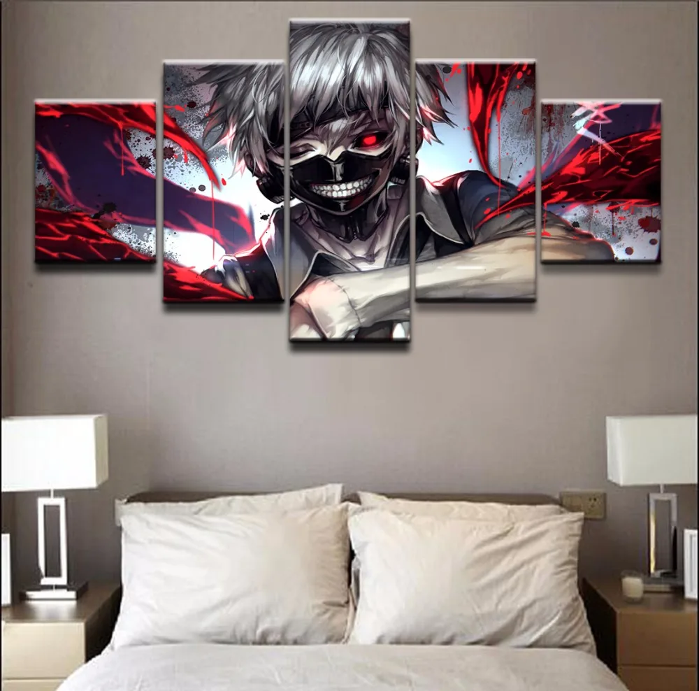 5 шт. настенная живопись Домашний декор для гостиной Токийский Гуль Кен канеки