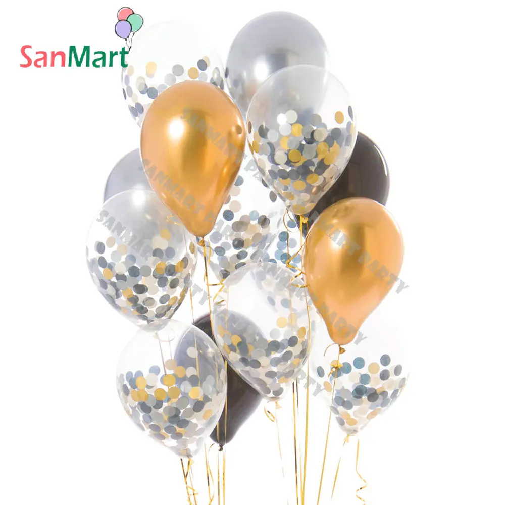 2019 новый звездный конфетти шары хром золото серебро черный выход вечерние 30th 40th