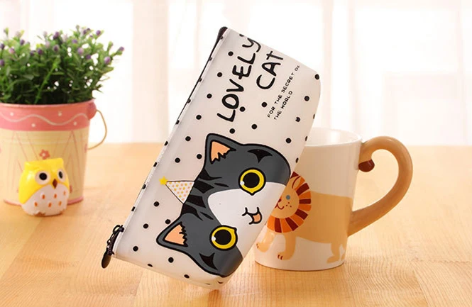 Милый чехол-карандаш для девочек kawaii cat, школьный чехол-карандаш, силиконовый чехол для канцелярских принадлежностей, канцелярские принадлежности для офиса и школы - Цвет: D-a59b