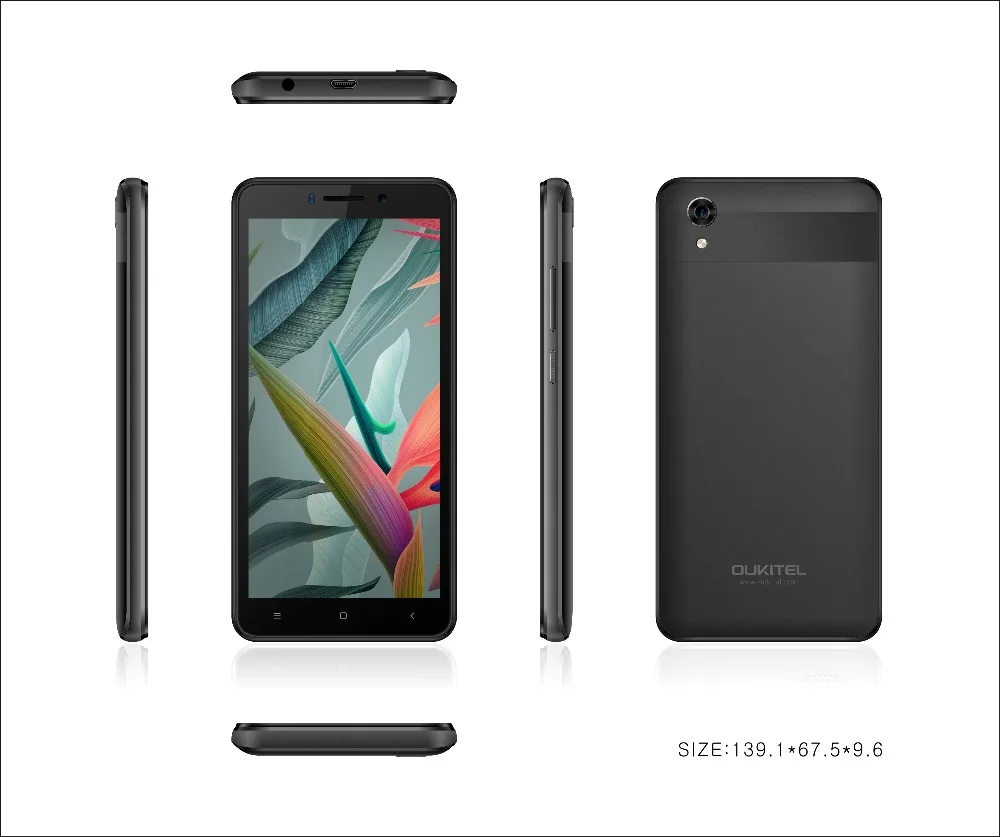 Oukitel C10 MTK6580 4 ядра 1. 3g Гц 5 0 дюймов 18:9 Дисплей смартфон 1 ГБ + 8 Dual SIM 2000 мАч Android