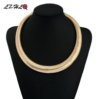 lzhlq female exaggerated jewelry punk metal round choker necklace statement women jewelry collier female necklace