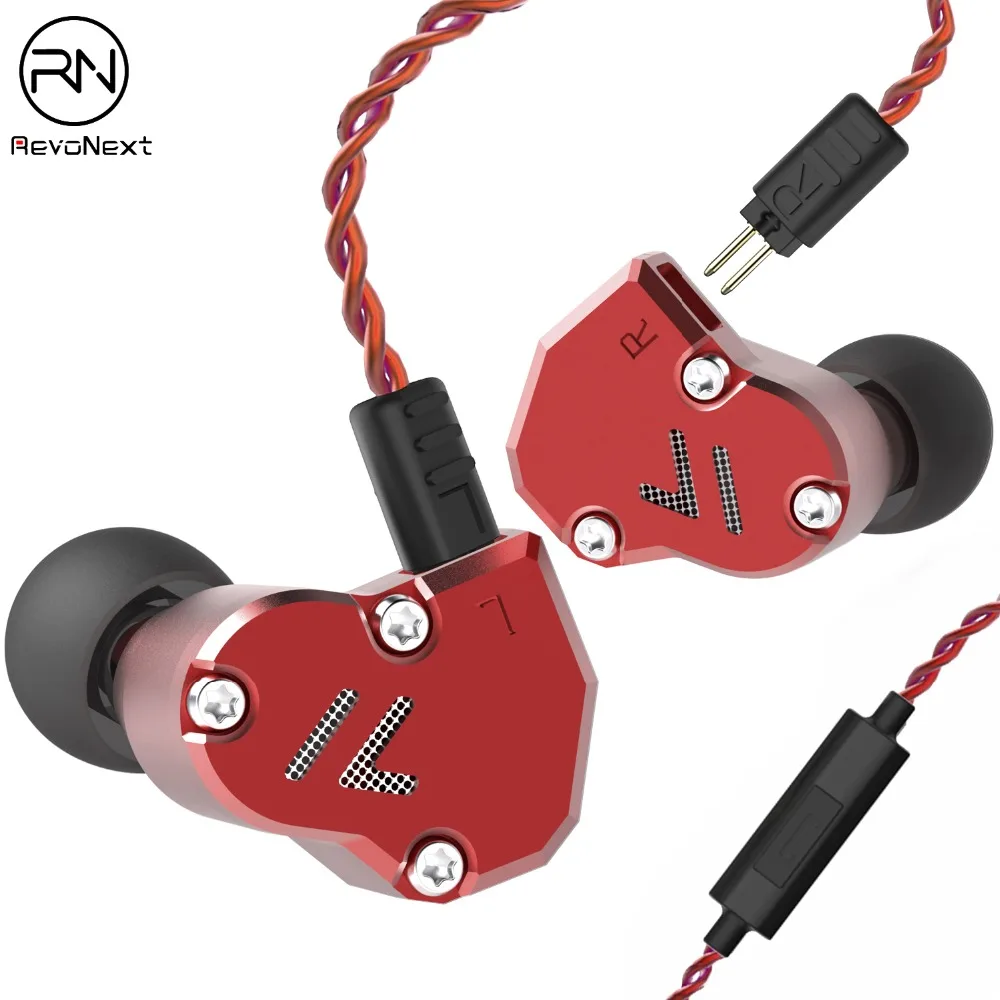 Наушники вкладыши Revonext QT2S 2DD + 1BA гибридная технология Hi Fi монитор спортивные