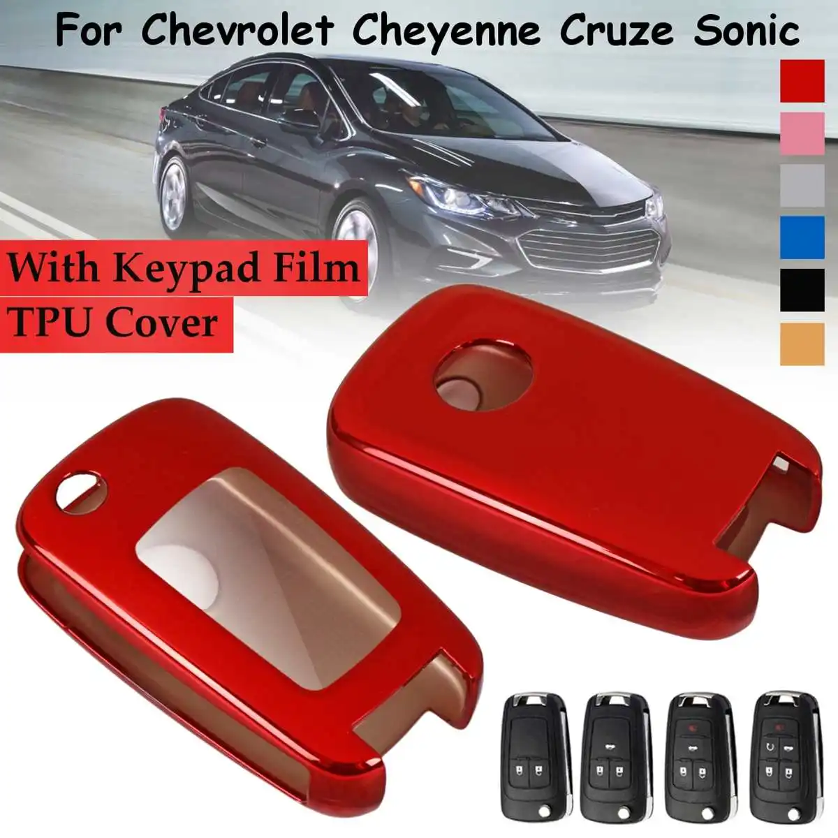 Red С крышкой ТПУ чехол для ключей для Chevrolet для Cruze Aveo Trax Защитные чехлы для сидений, сшитые специально для Opel Astra Corsa Meriva Zafira Antara J Mokka Insignia - Название цвета: Red