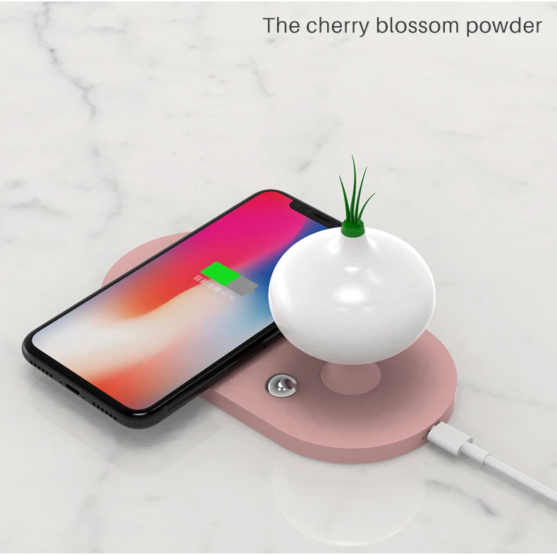 Беспроводной Зарядное устройство с светодиодный ночной Светильник для xiaomi samsung s 10 iphone x, 8, 7, Портативный быстро Зарядное устройство Кнопка Управление лампа
