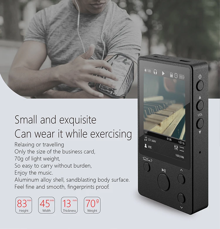 XDUOO NANO D3 Профессиональная музыка без потерь MP3 HIFI музыкальный плеер с поддержкой HD OLED экрана APE/FLAC/ALAC/WAV/WMA/OGG/MP3