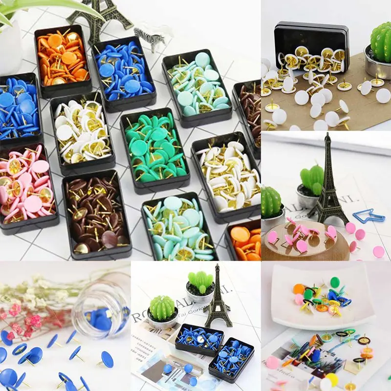 Маленькие конфеты цвет 50 шт./компл. новые офисные Thumbtacks PushPins пластиковый заколка офисные школьные принадлежности стенные гвозди фото стена