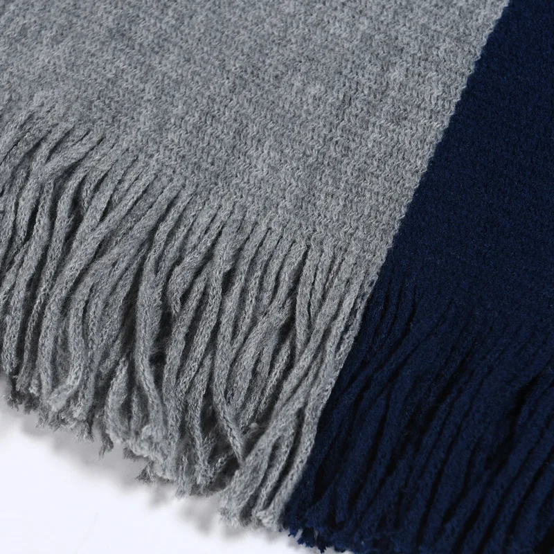 Vertical Splicing Cashmere Insulation Couples Long Scarf Simple Joker Fashion Tassel Hot Men And Women Are Appropriate | Аксессуары для