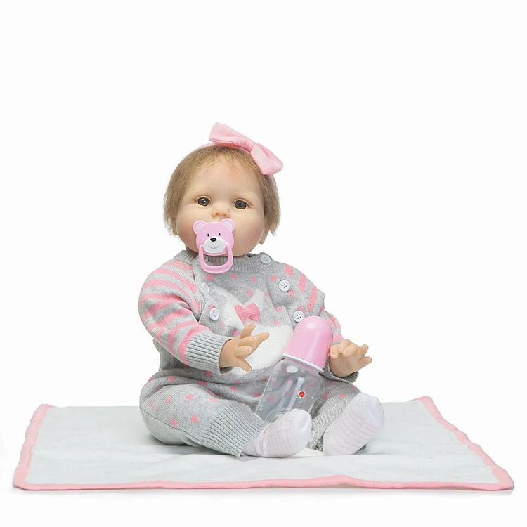 Кукла Реалистичная для детей силиконовая кукла-реборн 55 см с хлопковым телом |