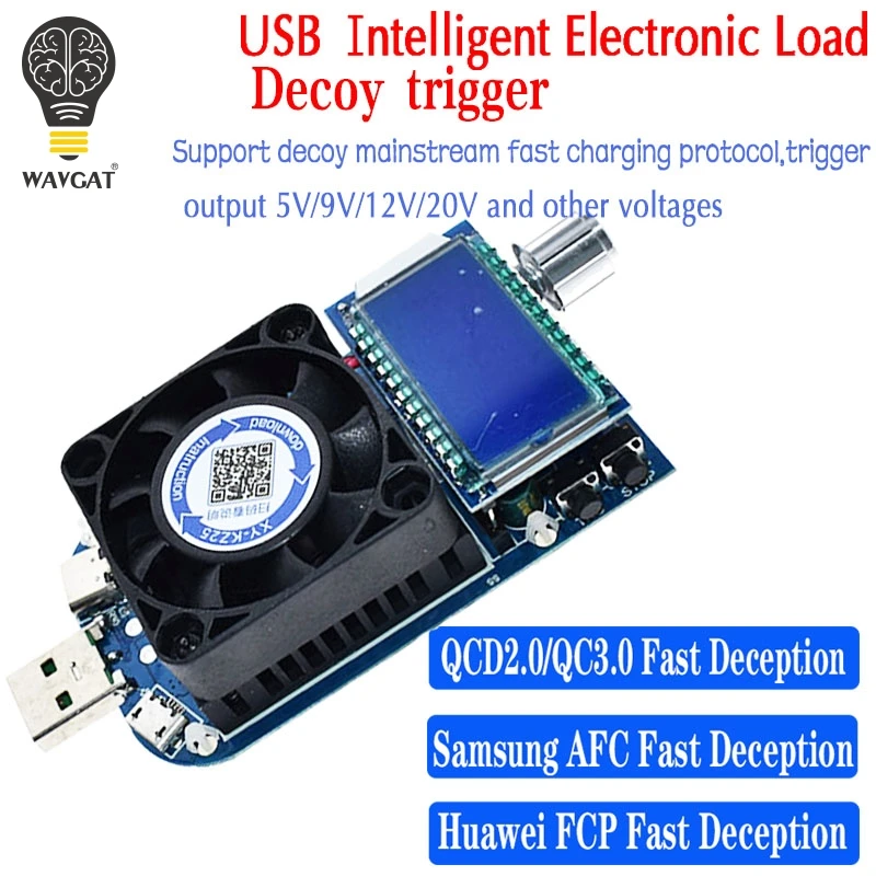 25 Вт 35 QC2.0 QC3.0 USB Электронная нагрузка регулируемый постоянный ток старение