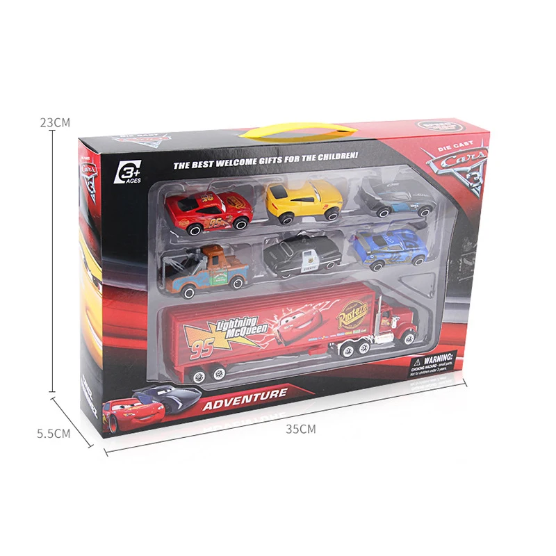 7 шт./компл. Disney Pixar Машинки 3 игрушечных машин Lightning McQueen грузовик Storm Jackson Mater литье