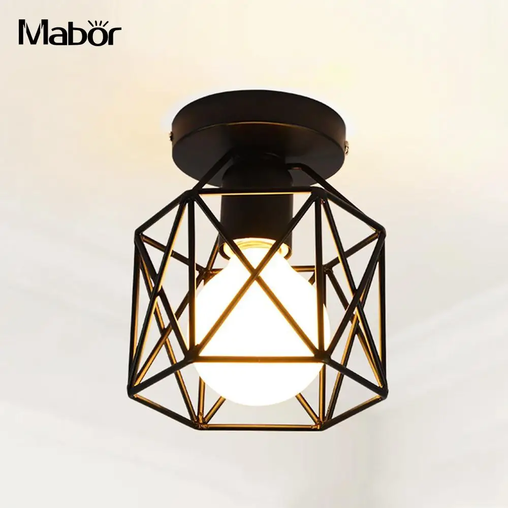 

LED Iron E27 Bulb Chandeliers LED lamps Living Room Dining Room Black Lamps led Square Pendant Lamp Light Energy Saving Bedroom