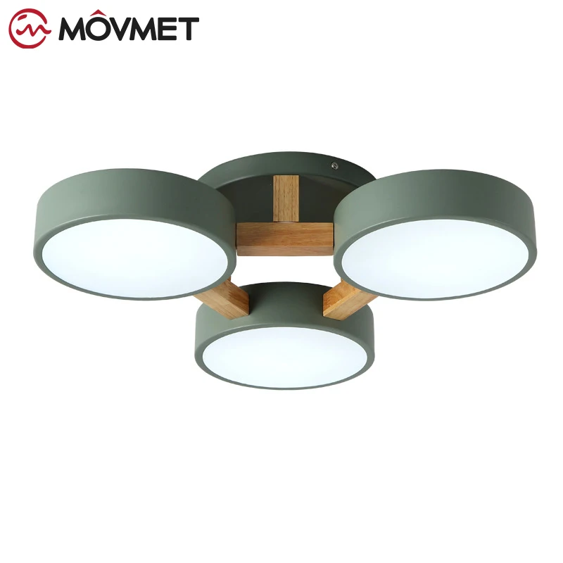 Деревянные светодиодные потолочные светильники со звездами и пультом