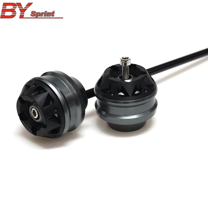 Titanium Front wheel Мотоцикл с ЧПУ падение протектор переднего и заднего колеса падения мяч/амортизатор для Kawasaki Z900 Z 900 - Цвет: Titanium Front wheel
