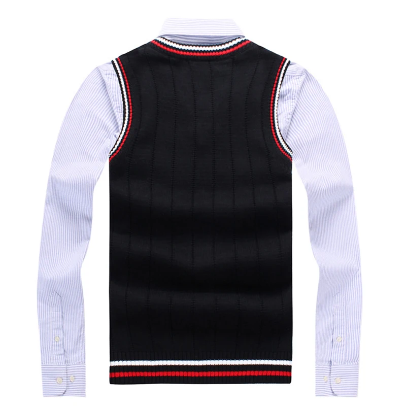 Модные свитера 2018 новый мужской брендовый вязаный свитер без рукавов с