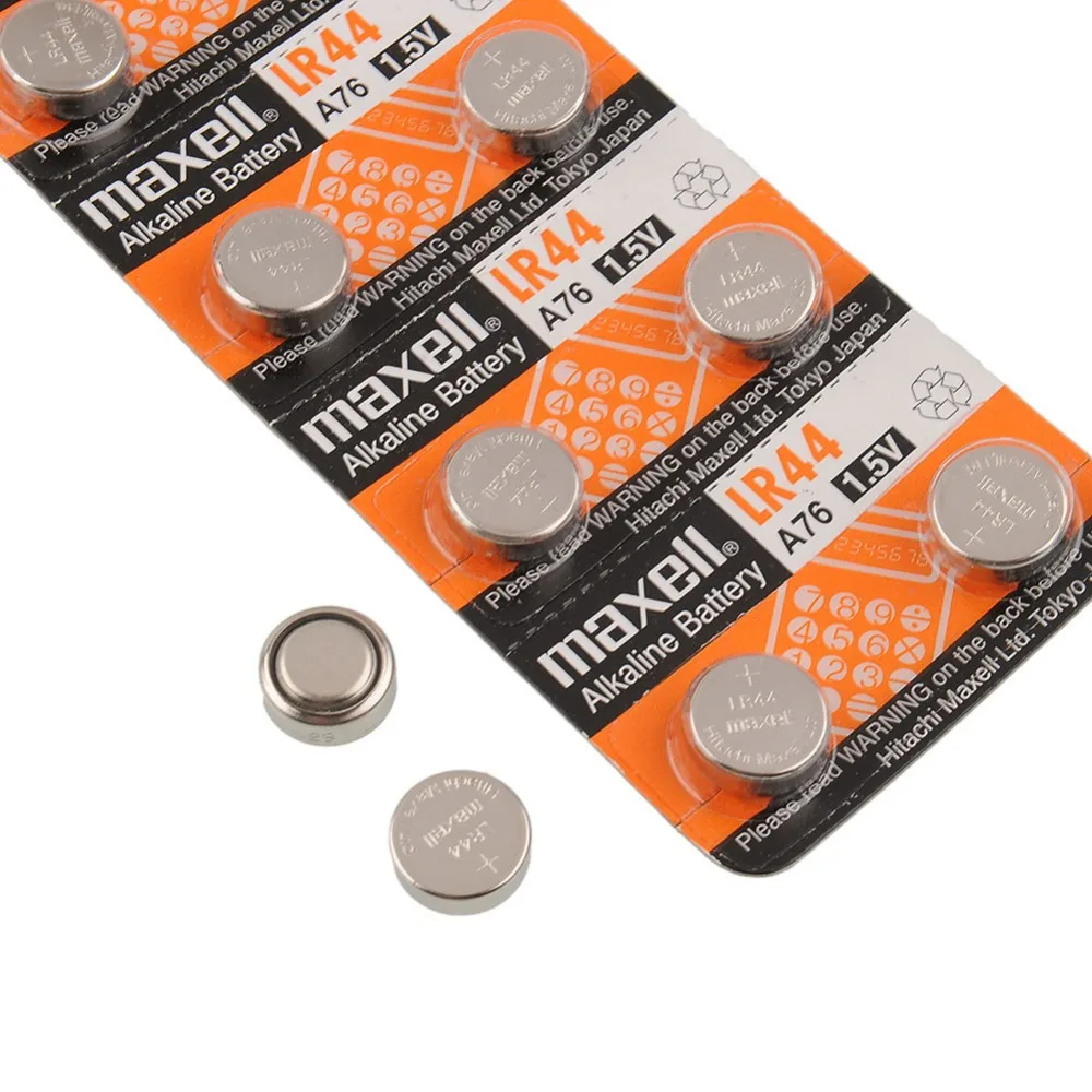 10 шт./лот Maxell LR44 A76 AG13 SR1154 357 LR 44 1.5 В для смотреть Батареи монеты кнопку 100% Original