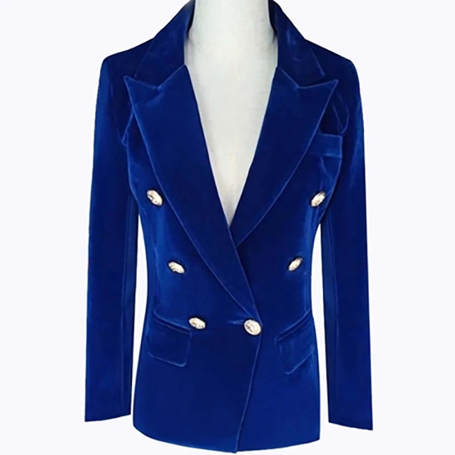Primavera Блейзер Mujer Elegante Куадрос двубортный бархатный офисная одежда корейский