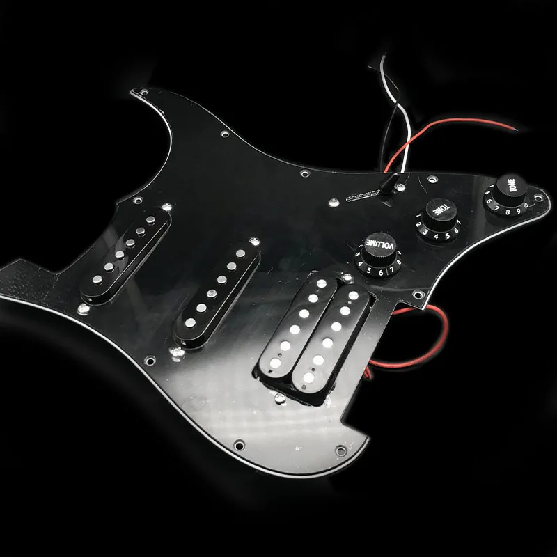 SSH загруженный Prewired электрогитара Pickguard набор звукоснимателей 4Ply Alnico 5 звукоснимателей для FD гитара стиля ST Черный