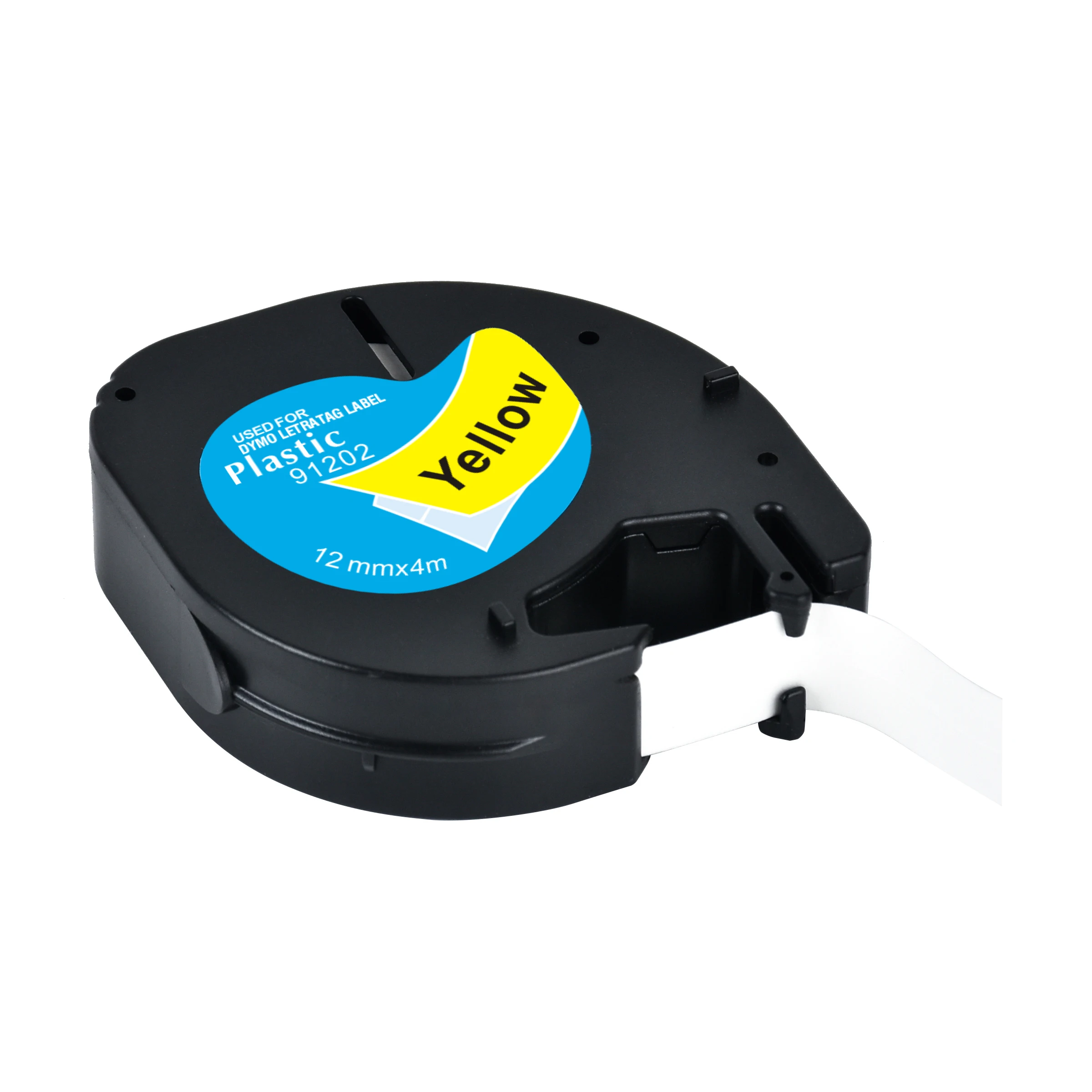 CIDY 10 шт. LT91202 12 мм * 4 м LetraTag LT 91202 91222 91332 черный на желтой пластиковой этикетке ленты