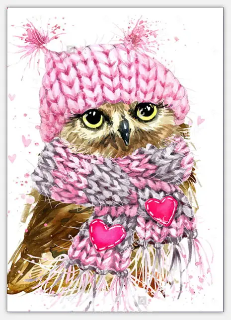 Животного Сова окрашенные узор 5d поделок алмаз живопись вышивка картина