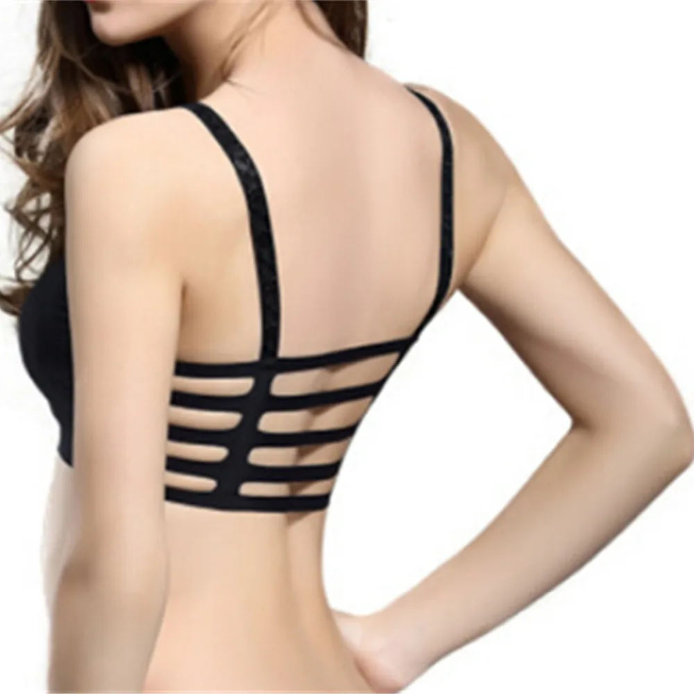 Женский бюстгальтер с вырезом бесшовное нижнее белье M L XL белый черный зеленый