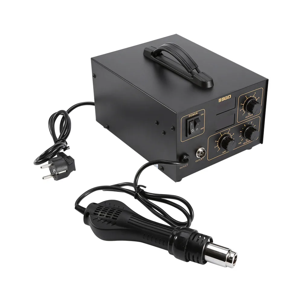 220V 60W 998D SMD паяльная станция паяльник пистолет горячего воздуха насадки для