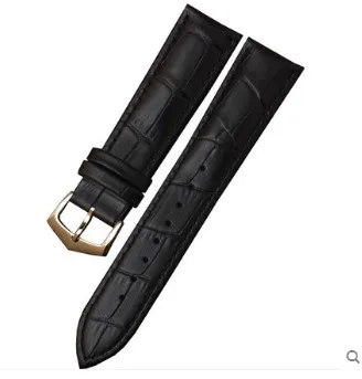 7gold pin clasp Кожаный ремешок HUXIE подходит для наручных часов PP CALATRAVA, цепочка из коровьей кожи, складывающаяся кнопка из розового золота, 19 20 22 мм - Цвет ремешка: 7gold pin clasp