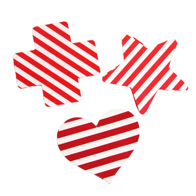 3 пары полосатые наклейки на соски со звездами женские Стикини клейкие невидимые