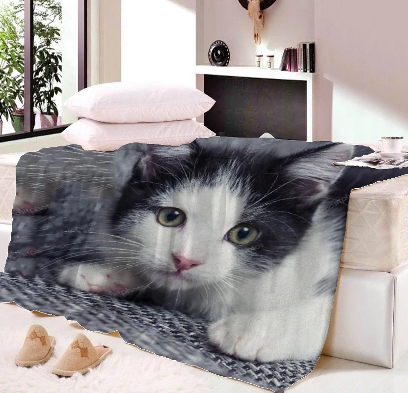 Животное собака кошка пледы одеяла для кровати диван дома фланелевые мягкие