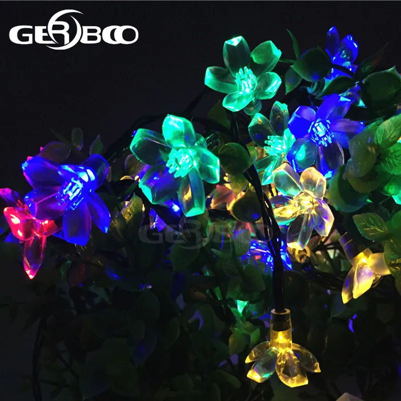 Солнечные светодиодные гирлянды для праздников 100Led вишня подвеска свадебный