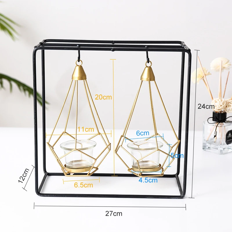 Новинка простые золотистые металлические подсвечники 6 стилей современные