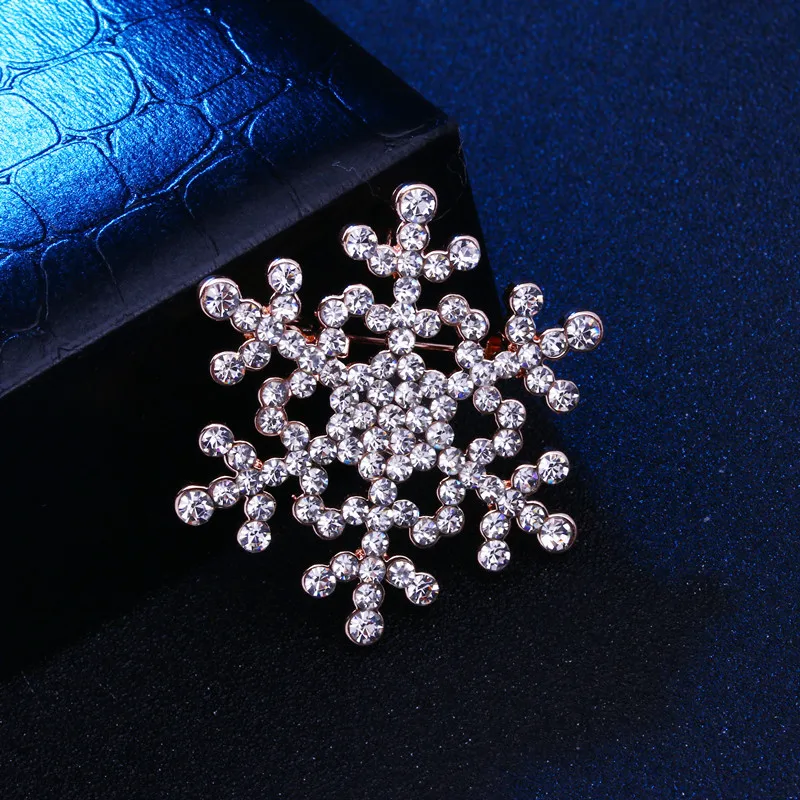 Peerfull new Korean christmas snowflake Silver Brooch Pin dual ladies dress fashion design clothing sweater chain for women | Украшения и