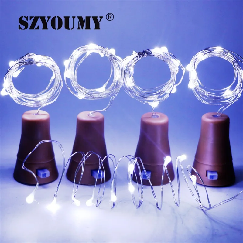 Фото SZYOUMY 8 10 LED в форме винной бутылки на солнечной батарее пробка медная Феи полоса SZYOUMY 8 10 LED в форме винной бутылки на солнечной батарее пробка медная Феи полоса