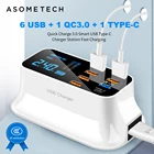 6 USB + 1 QC3.0 + 1 USB зарядное устройство Quick Charger 3.0 Настольный светодиодный дисплей для Android Iphone адаптер телефон планшет Быстрая зарядка