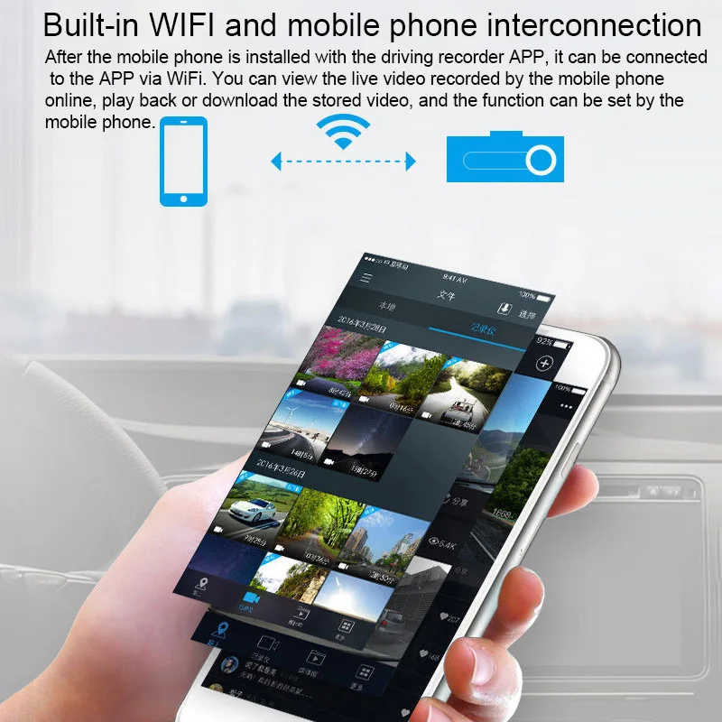 TOSPRA камера Автомобильный видеорегистратор Full HD 1080P Мини WiFi с поворотом на 360