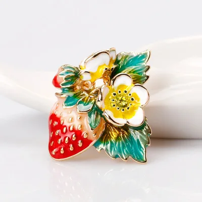 Женская и мужская эмалированная брошка Funmor Классическая с фруктами для свадьбы