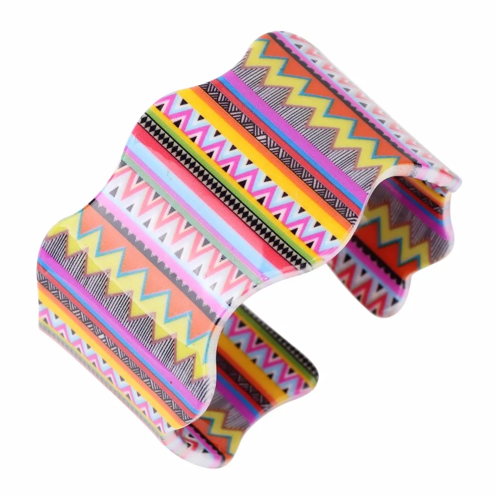 Bonsny Acrylic Unique Stripe Pattern Love Bangles For Women New 2017 Fashion Jewelry Charm Bracelets Accessories Bijoux Gifts | Украшения и