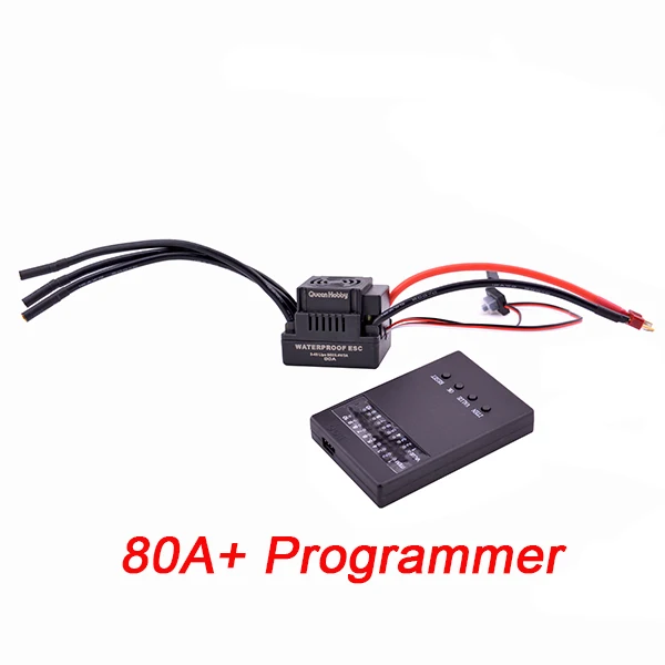 Водонепроницаемый 3650 3900KV/3660 3300KV/3670 2150KV бесщеточный двигатель 60A 80A 120A бесщеточный комплект ESC комбо для 1/8 1/10 RC автомобилей - Цвет: 80A ESC Programmer