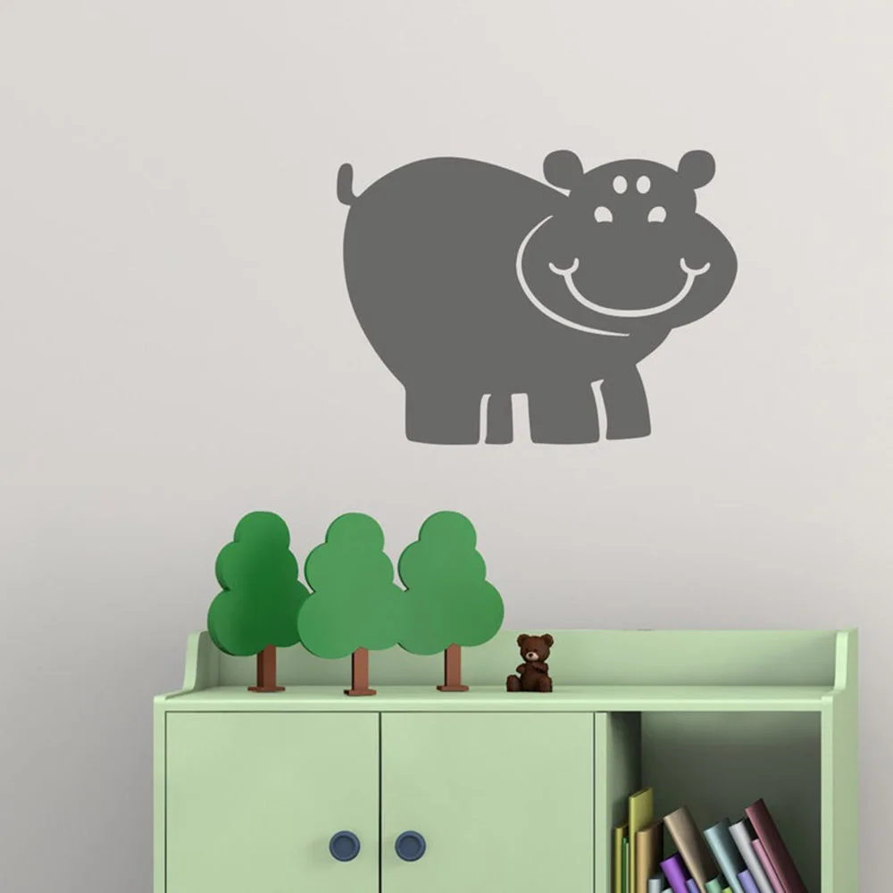 Happy Hippo стикер на стену виниловые животные настенные художественные наклейки
