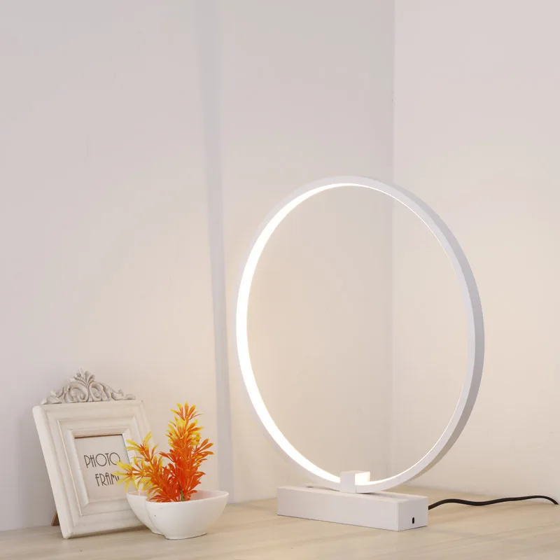 Modern Simple round circle LED Table Lamp For Bedroom Living Room Study Desk Lamps Minimalist Bedside | Освещение
