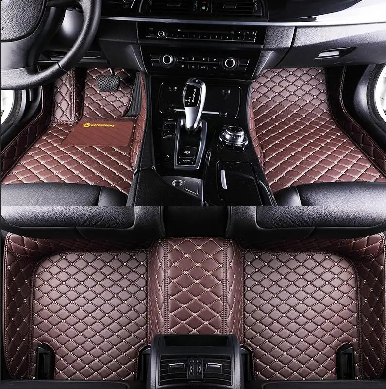 Автомобильные кожаные Коврики для Lexus LS, RX, NX, LX, IS, HS, GX, ES, CT, GS 2000- аксессуары для интерьера Водонепроницаемый 3D автомобильный коврик - Название цвета: coffee-beige