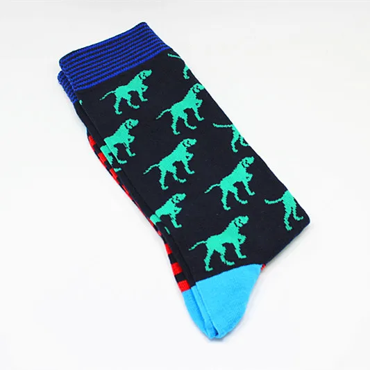 Носки с рисунком PacMan, фолифора, пингвин, кактус, головоломка, тигр, носорог, ласточка, панда, будильник, радио, Мультяшные мужские хлопковые носки